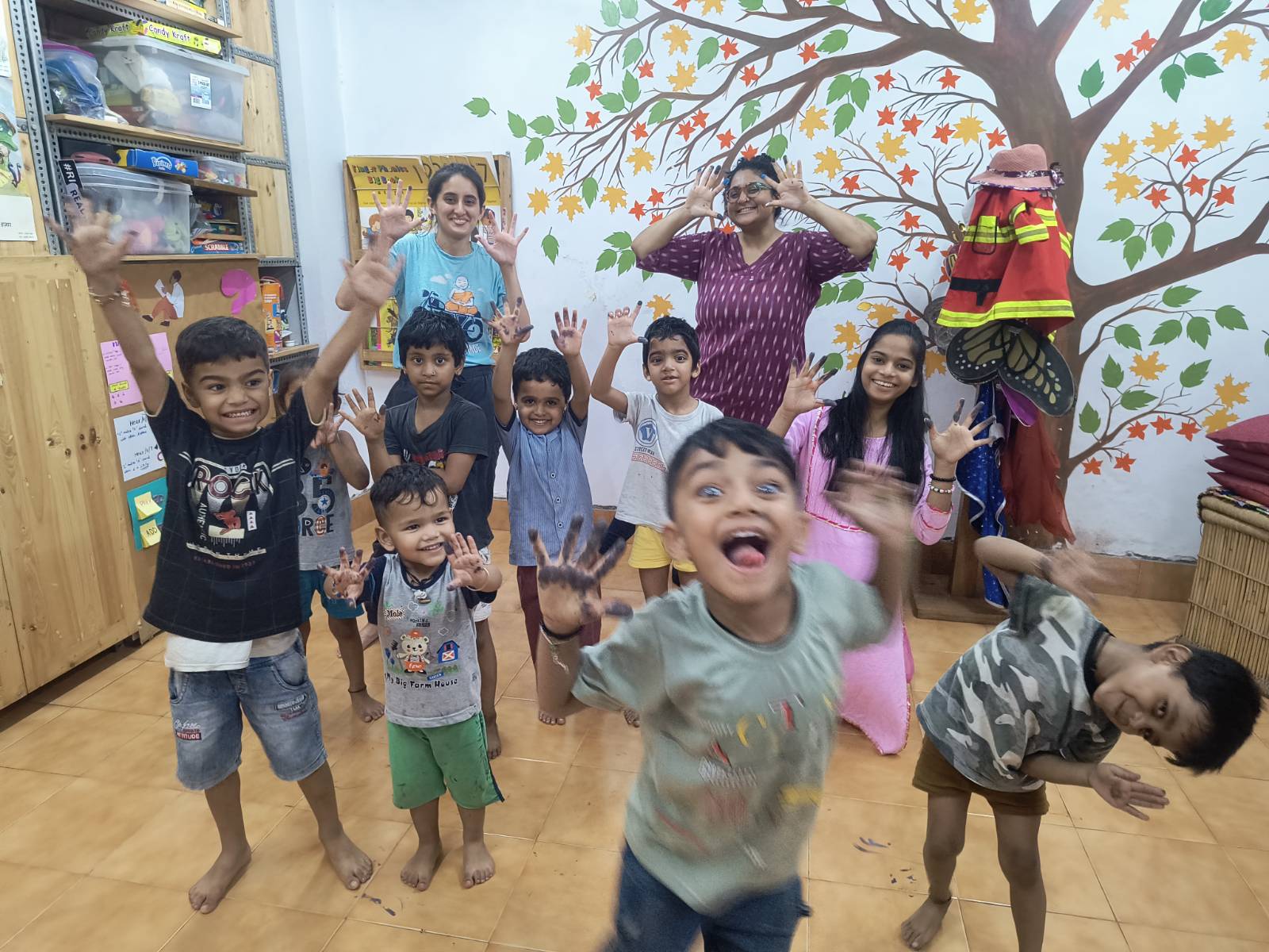 Children enjoying books at the library